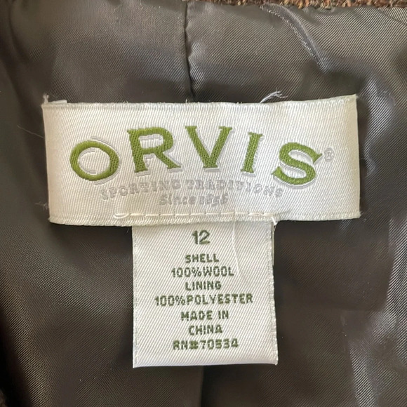 Orvis Women's Wool Tweed Blazer Jacket Coat Button Up Green Plaid Size 12 - Picture 3 of 7